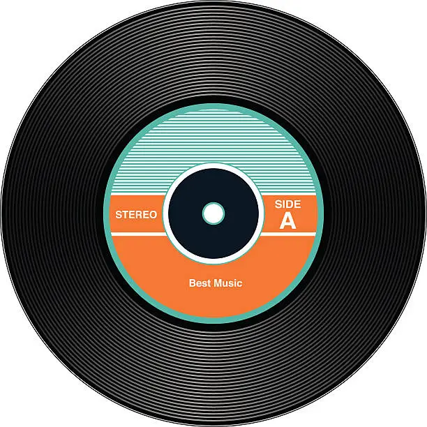 Vector illustration of Vintage Vinyl Records