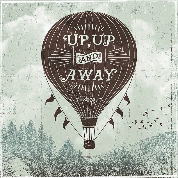 hand drawn heißluftballon - - hot air balloon illustrations stock-grafiken, -clipart, -cartoons und -symbole