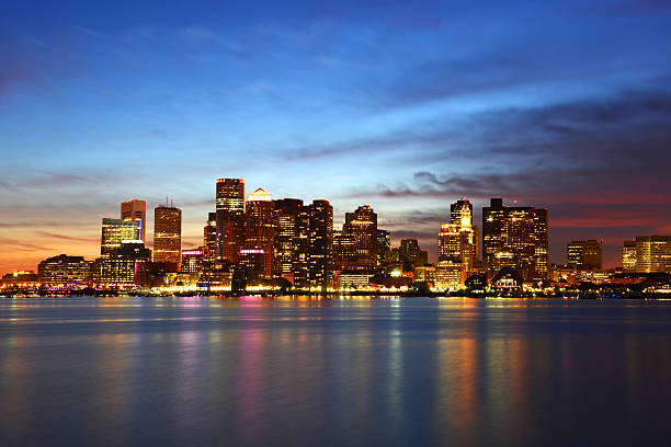 istock Boston Skyline at night, Massachusetts, USA 472392840
