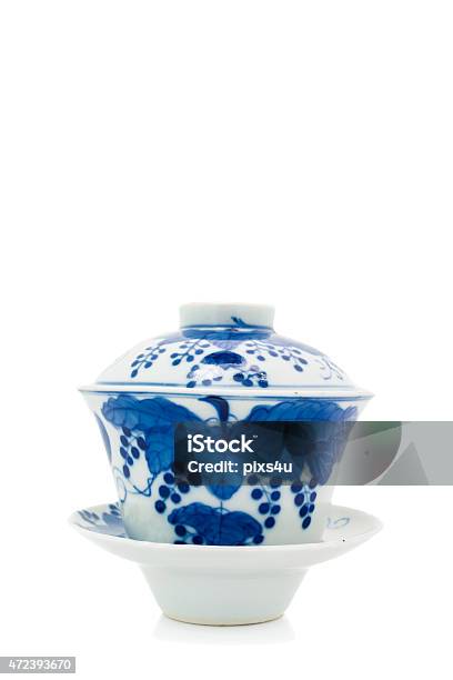 Chinesische Antike Blauer Und Weißer Tee Bowl Cover Untertasse Stockfoto und mehr Bilder von 2015