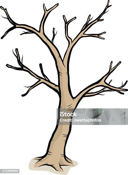 A Drawing Of A Tree With Bare Branches Stock Illustration - Download Image Now - 2015, Art, Art And Craft