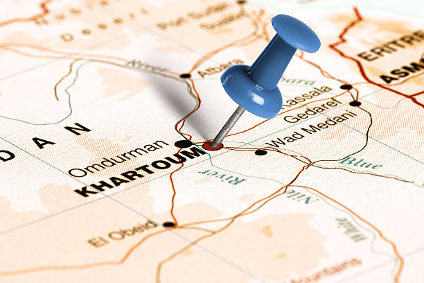 istock Location Khartoum. Blue pin on the map. 472399308