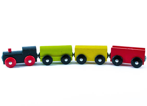 istock Child's Wooden Toy Train Set 472403296