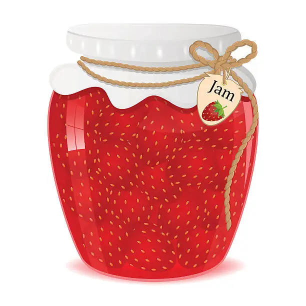 Vector illustration of Strawberry jam.