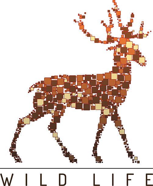 Abstrait deer.   Mosaic.   illustration vectorielle.   La vie sauvage - Illustration vectorielle