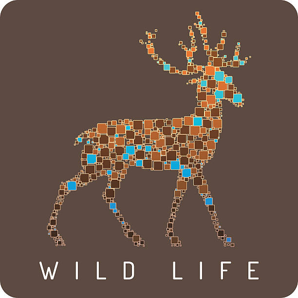 Abstrait deer.   Mosaic.   illustration vectorielle.   La vie sauvage - Illustration vectorielle