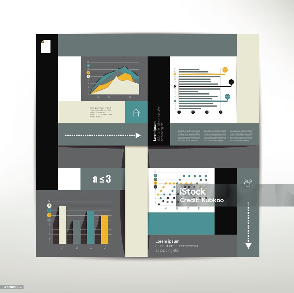 Square Box Diagram For Infographics Modern Flat Template Stock ...