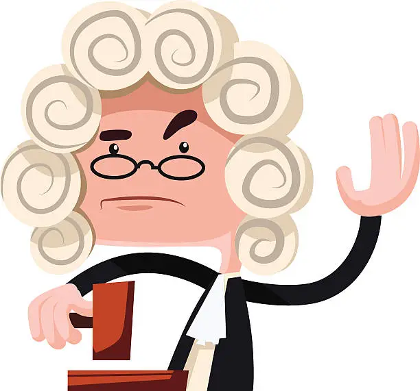 Vector illustration of Judge making a verdict vector illustration cartoon character