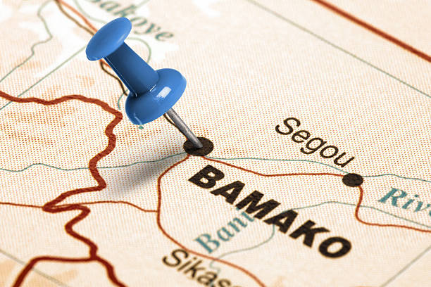istock Location Bamako. Blue pin on the map. 472405402