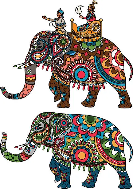 Vector illustration of Indian elephant