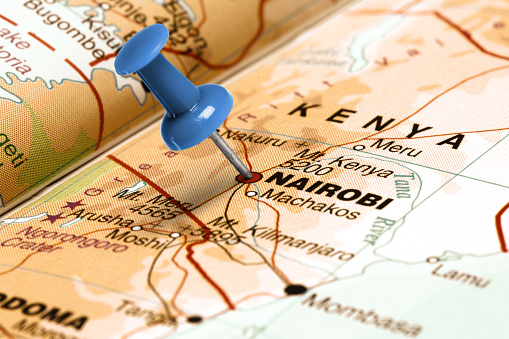 Location Nairobi. Blue pin on the map.