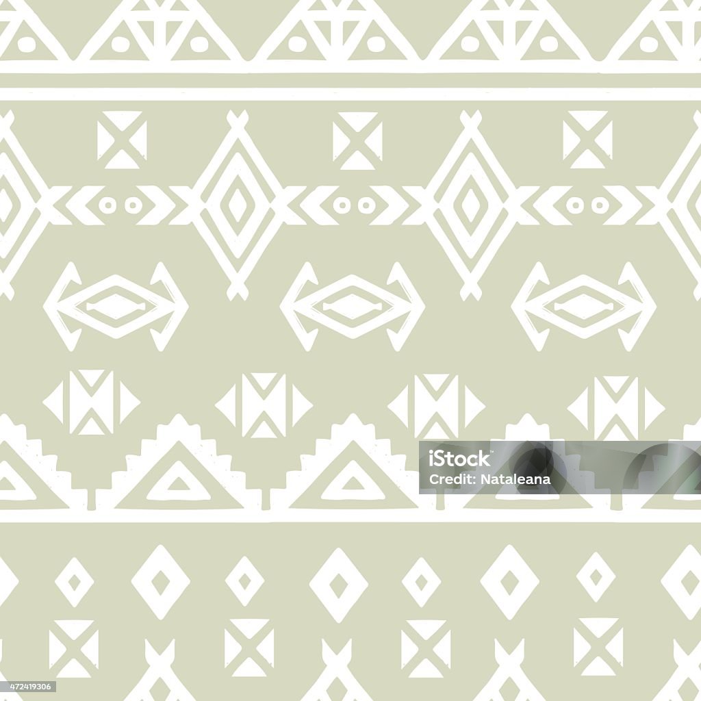 Tribal art ethnic seamless pattern Tribal art ethnic borders seamless pattern. Aztec light repeating background texture, geometric shapes, triangles, lines in gray and white. Fabric swatch, cloth design, wallpaper - vector artwork Pattern stock vector