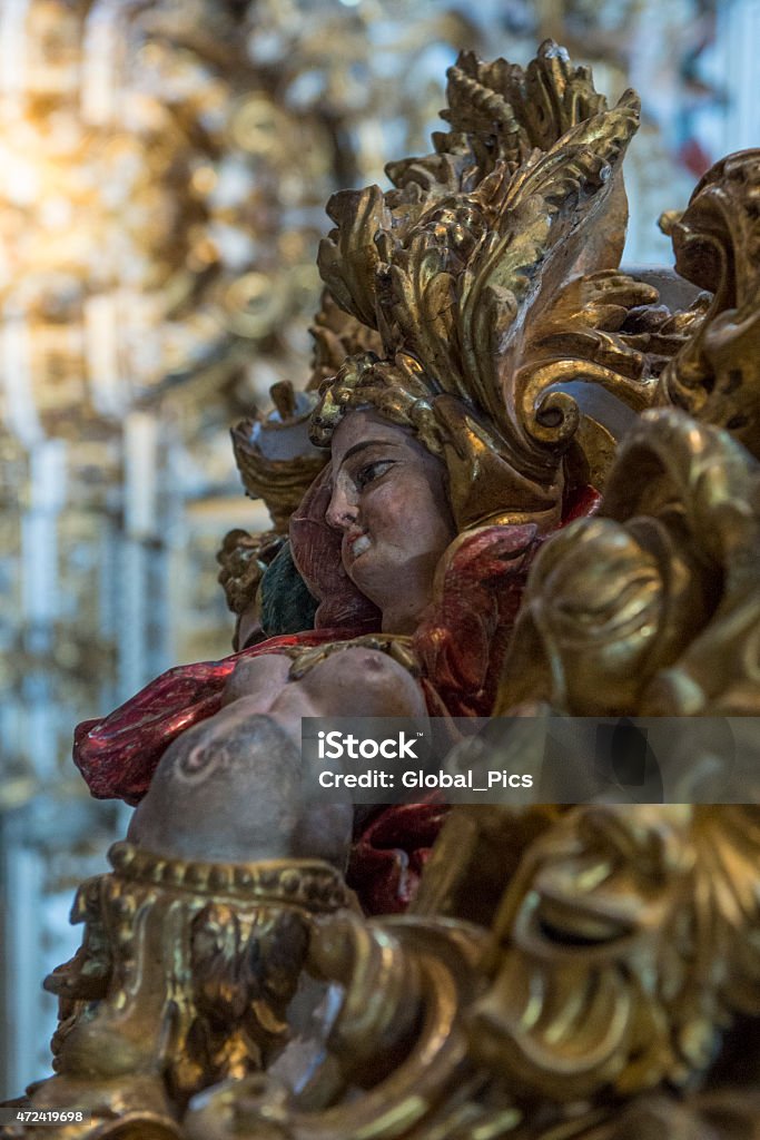 Salvador - Brazil Sculpture detail inside the church "Igreja de São Francisco"  at Pelourinho in Salvador, Bahia - Brazil 2015 Stock Photo