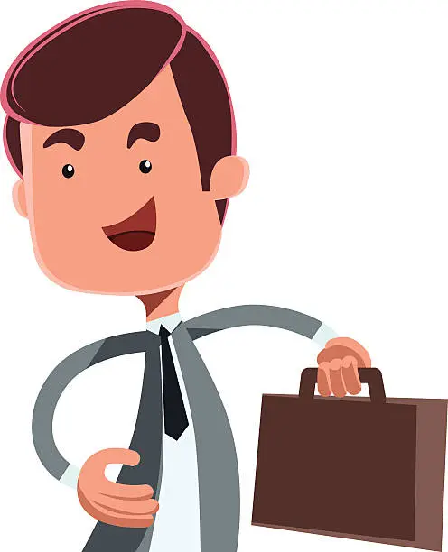 Vector illustration of Businessman with a suitcase vector illustration cartoon character