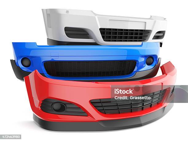 Three Different Car Bumpers Stacked Stock Photo - Download Image Now - Bumper, Car, Plastic