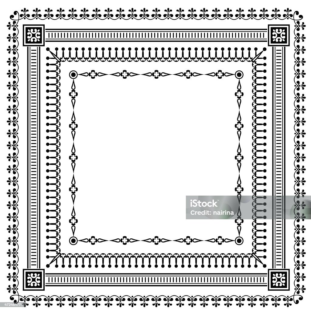 Old Pattern Frame Style Frames Set Vintage With Decorative Elements Pattern Stock Illustration ...