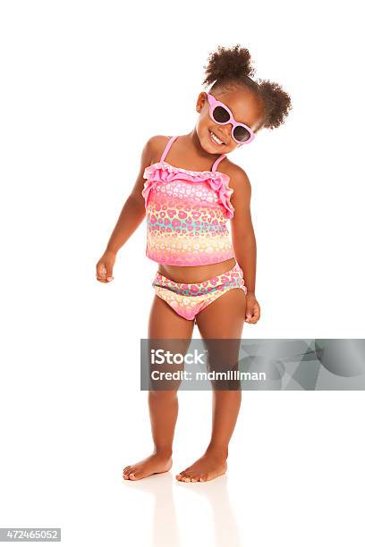 Ready For The Beach Stock Photo - Download Image Now - Child, Swimwear, White Background