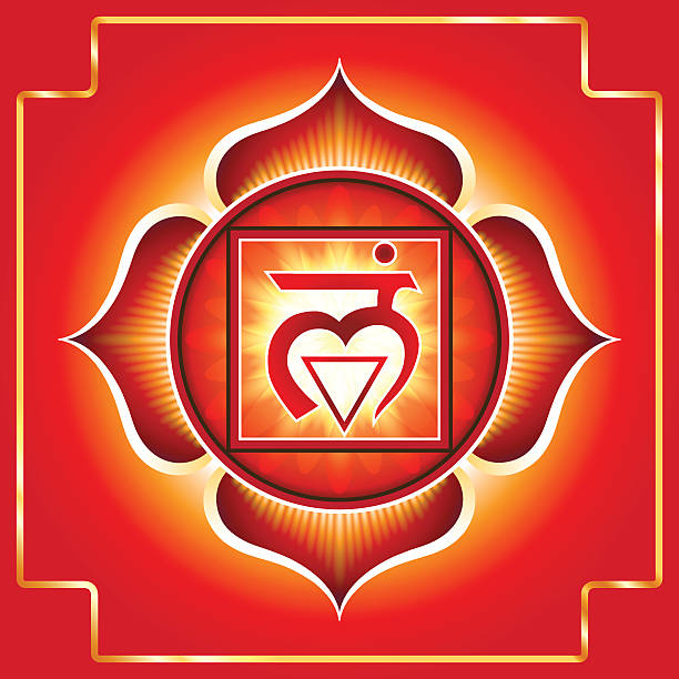 ilustraciones, imágenes clip art, dibujos animados e iconos de stock de chakra muladhara - tantric buddhism