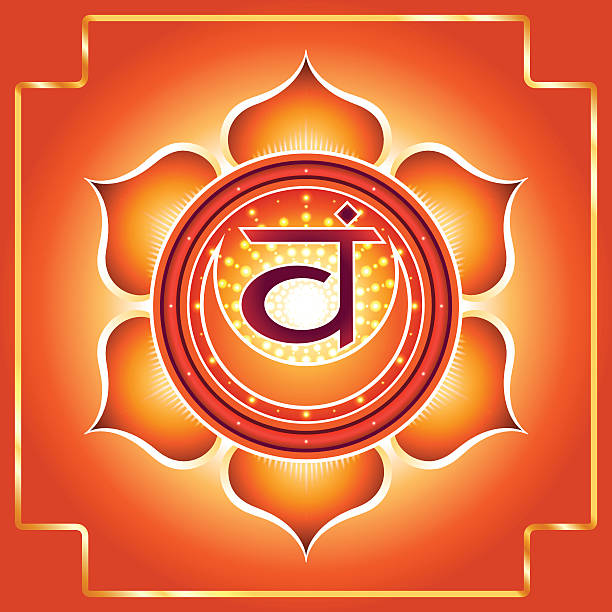 ilustraciones, imágenes clip art, dibujos animados e iconos de stock de chakra svadhisthana - tantric buddhism