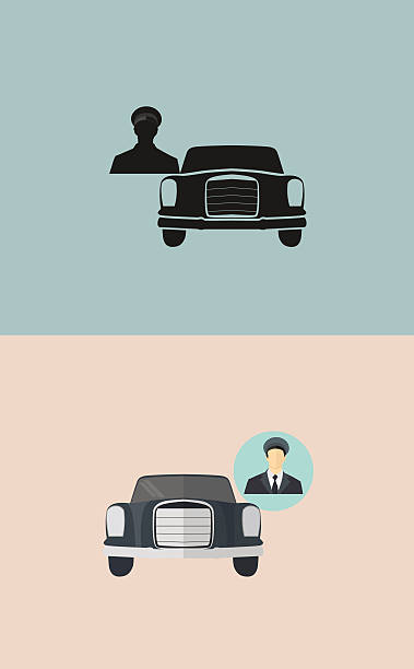 ilustrações, clipart, desenhos animados e ícones de motorista de limusine - chauffeur limousine hat driver