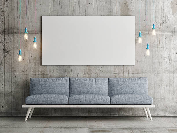 Mock up poster on concrete wall, 3d illustration