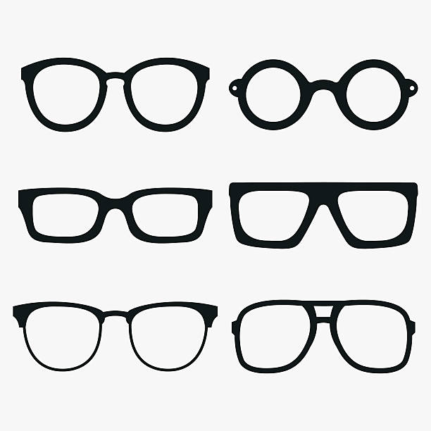 satz von vektor-brille bilder - brille stock-grafiken, -clipart, -cartoons und -symbole