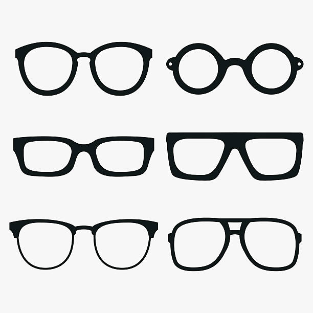 ilustrações de stock, clip art, desenhos animados e ícones de conjunto de vetor de óculos de frames - eyesight optical instrument glasses retro revival