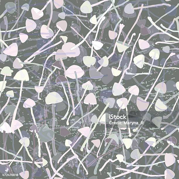 Hallucinogenic Mushrooms Seamless Pattern Stock Illustration - Download Image Now - 2015, Abstract, Autumn