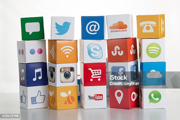 Social Media Icons Stock Photo - Download Image Now - 2015, Admiration, Auto Post Production Filter