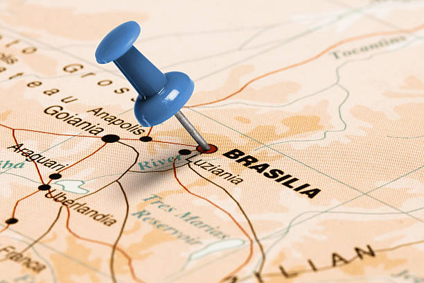 Location Brasilia. Blue pin on the map.