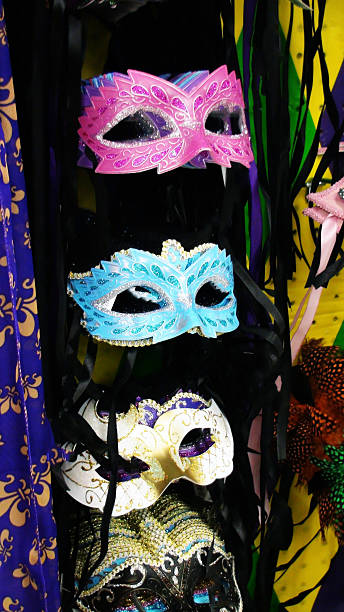 Pudodo Mardi Gras Tischläufer – 33x183 Cm, Leinen, Buntes Masken-Design Für Partys & Feiern