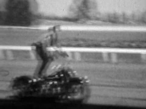 Solo motorcycle stunt--From 1930's film