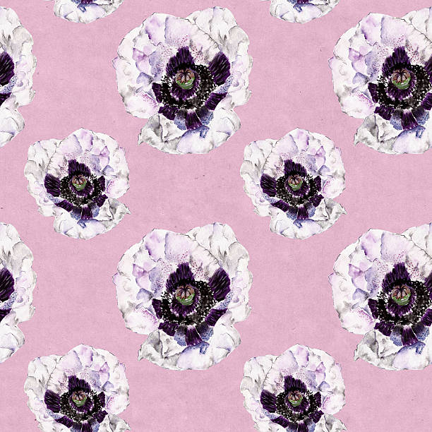 istock Seamless pattern with flowers. Watercolor illustration. 472475142