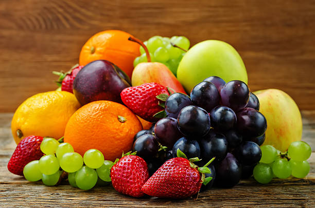 istock fruits. mango, lemon, plum, grape, pear, orange, Apple, banana, strawberry 472475716