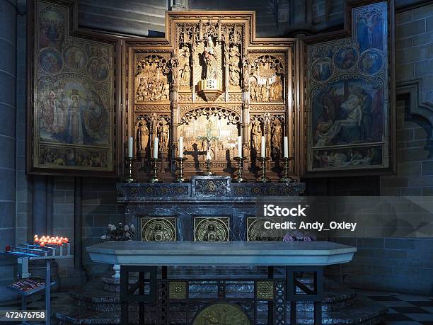 Interior Of St Martinâs Cathedral Ypres Belgium Stock Photo - Download Image Now - 2015, Altar, Antiquities