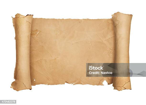 Vintage Blank Paper Scroll Stock Photo - Download Image Now - Treasure Map, Torah, Parchment