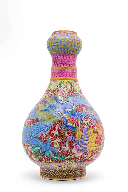 Chinese antique Dragon vase, Museum quality, isolate on white background