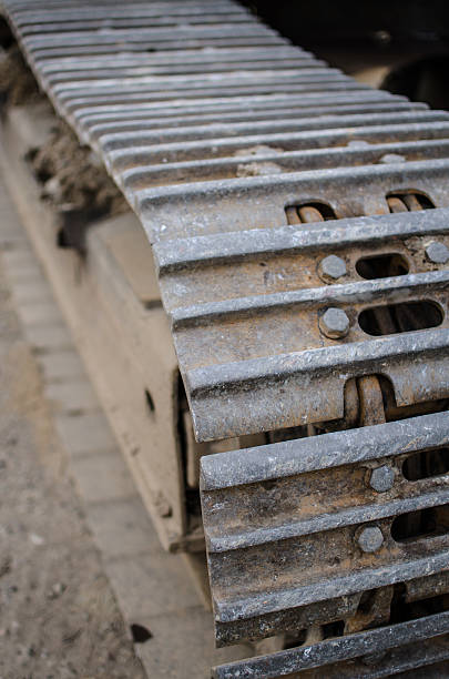 istock Tracks of digger excavator 472483180