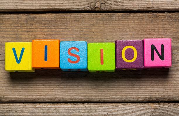 istock Concept. The word Vision on a wooden toy blocks 472484056