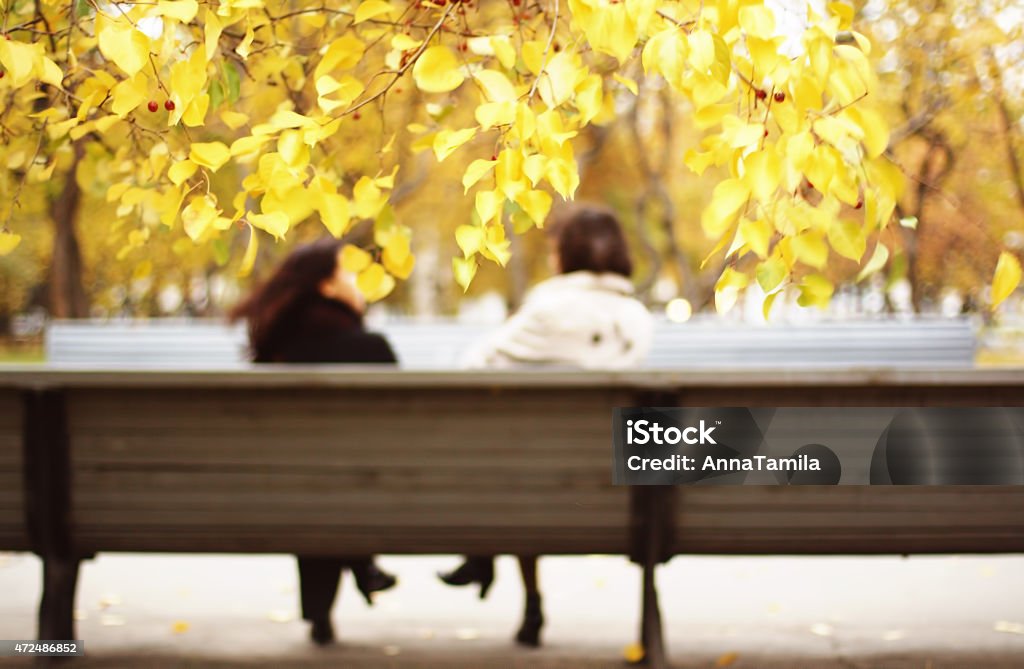 Abstract people in autumn park 2015 Stock Photo