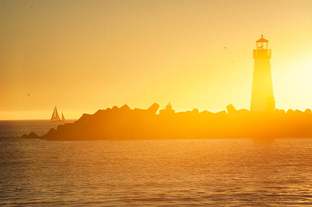 istock Light house with sunset in the background 472487248