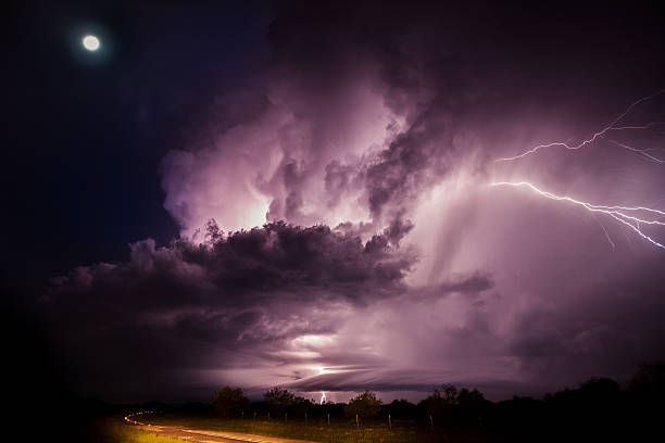 Texas Spring Lightning Storm stock photo