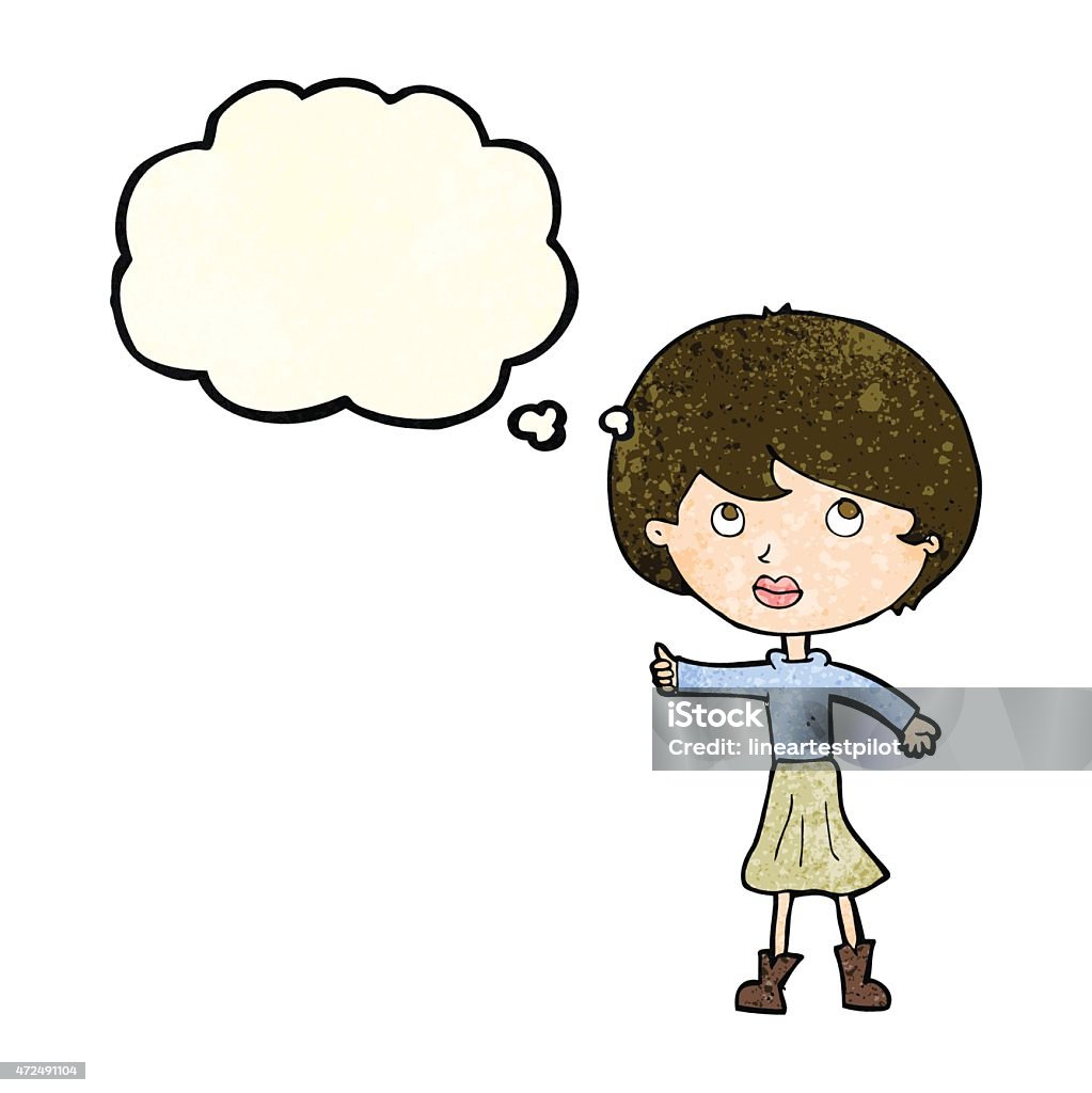 Người Phụ Nữ Hoạt Hình Đặt Câu Hỏi Với Bong Bóng Suy Nghĩ Hình ...