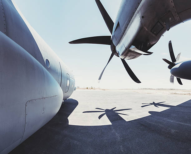 United States Air Force Lockheed C-130 Hercules aircraft at an airport.