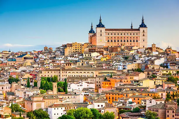 Toledo, Spain old town cityscape at the Alcazar.