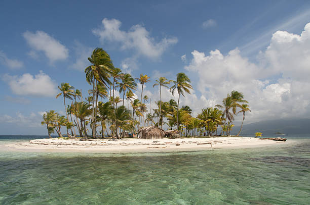 Lonely Island surrounded with water, San Blas Islands, Panama