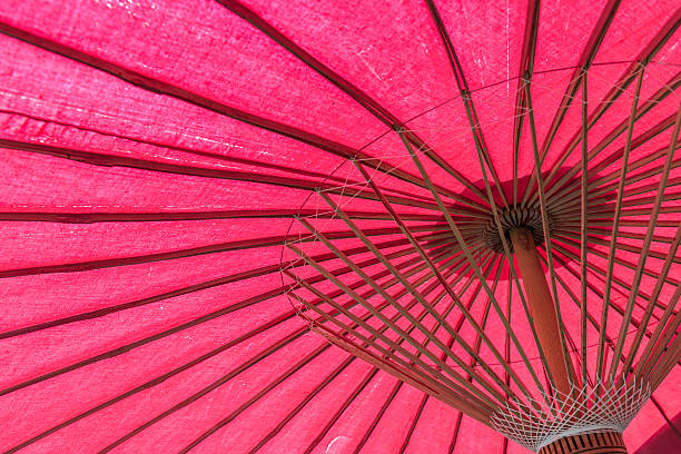 istock Thailand Northern Style red umbrella background. 472493966