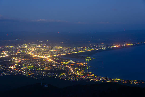 istock Night scene of Mutsu city 472496012