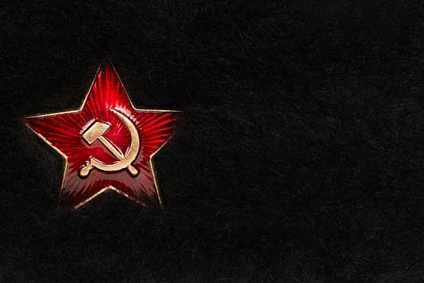 istock Russian Red Star with Hammer and Sickle on Fur 472496082