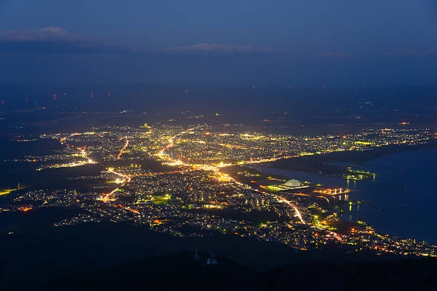 istock Night scene of Mutsu city 472496632